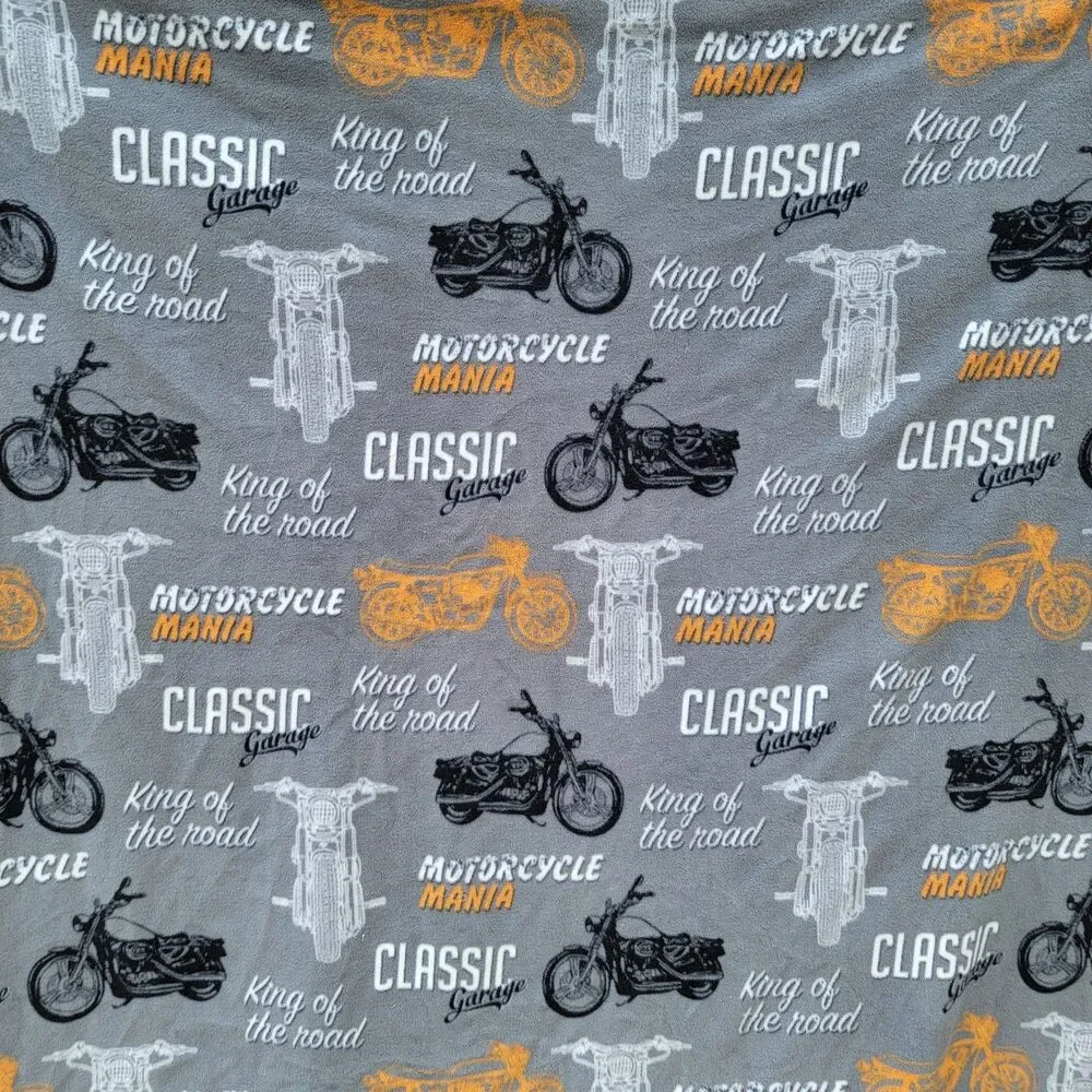 Dark Grey Motorcycle Fleece Blanket/Throw 60